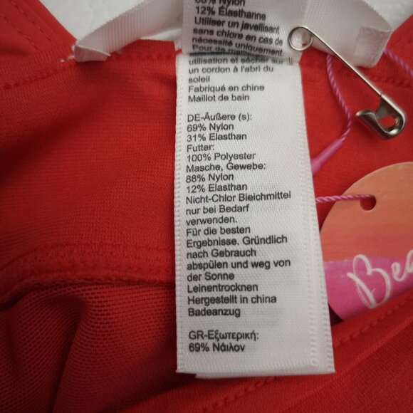 NWT Accessorize London Ladies Size 4 Salmon Colored 1 Piece Bathing Suit - Picture 6 of 9